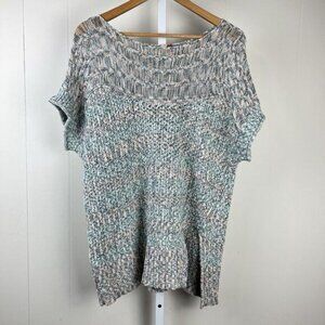 Anthropologie Pilcro Boxy Sweater Womens Medium Oversized Short Sleeve Knit‎